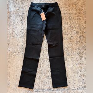 Quince Women’s Black Stretch Work Pants Slim Straight Leg Size Medium NWT